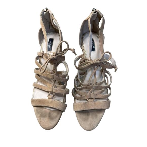 Alfani Prima Jaqui F39382 Brown Strappy Suede Block Heels‎ Size 8 - Picture 3 of 7